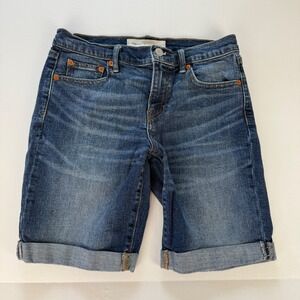 Gap 1969 Womens Bermuda Shorts Medium Wash Denim Cuffed Size 27